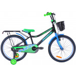 Detský bicykel 20 Fuzlu Thor čierno-modro-zeleno-lesklý